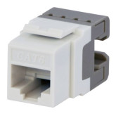 Cat 6 Jack Data Jack, 180&deg; Configuration - Ultra White