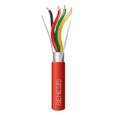 14/4 Solid Shielded Plenum Fire Alarm Cable - Red, 1000'