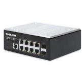 Industrial 8-Port Gigabit Ethernet PoE+ Layer 2+ Web-Managed Switch with 2 SFP Ports