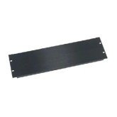 3 RU Flanged Blank Rack Panel, Black Brushed and Anodized Aluminum