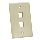 Keystone Wall Plate, 2 Ports, Single-Gang - Ivory