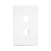 White 2 Port Keystone Wall Plate UL