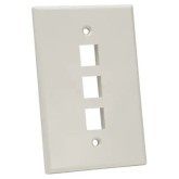 Oversized Keystone Wall Plate - Single-Gang 3 Port - Light Almond