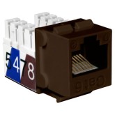 Cat6 Slim-Style Keystone Jacks - 8P8C -Brown UL