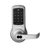 Z-Wave nexTouch&trade; Push Button Keypad Lock with Cylinder Override - Satin Chrome