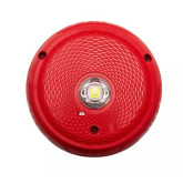 L-Series Outdoor LED Ceiling Strobe - Red, Marked "FIRE"