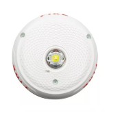 L Series Outdoor LED Ceiling Strobe - White, Marked "FIRE"