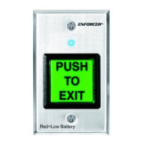 RF Wireless Request-to-Exit Plate, Single-Gang, Green 2&Prime; Square Button