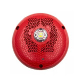 L-Series Indoor LED Ceiling Speaker Strobe - Red, Marked "FIRE"