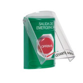 Turn to Reset Buttons with Shield, Emergency Exit - Green,