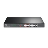 16-Port 10/100 Mbps + 2-Port Gigabit Rackmount Switch with 16-Port PoE+